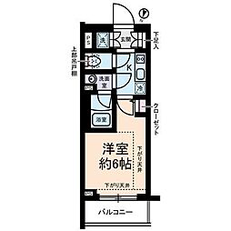 ライジングプレイス綾瀬 1Kの間取図画像