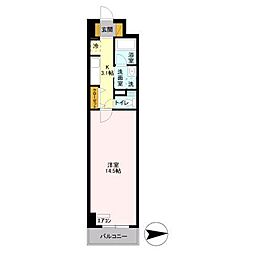 ロイヤルパークスシーサー 1LDKの間取図画像
