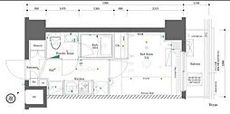AZEST北千住 1Kの間取図画像