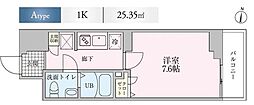T-TERRACE西大島 1Kの間取図画像