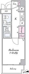 レフィーズ上野 1Kの間取図画像
