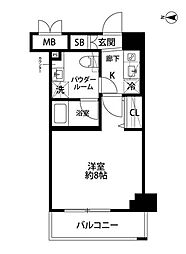 アルテシモバテル 1Kの間取図画像