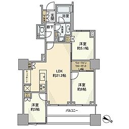 パークコート千代田四番町 3LDKの間取図画像
