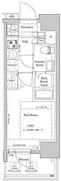 AZESTアオト2 1Kの間取図画像