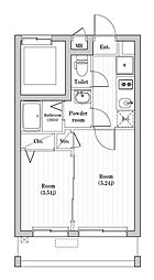 アーバンパーク六町 1DKの間取図画像
