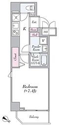 リルシア新大橋リバーサイド 1Kの間取図画像