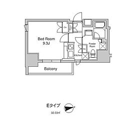 プラウドフラット浅草駒形 1Kの間取図画像