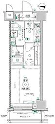 レアライズ清澄白河 1Kの間取図画像