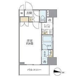 レクシード両国駅前 1Kの間取図画像
