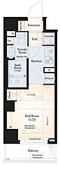 AXAS東京ORIENS 1Kの間取図画像
