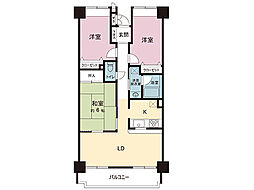 オルテンシア開成 3LDKの間取図画像