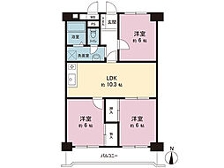 小田原サニータウン 3LDKの間取図画像