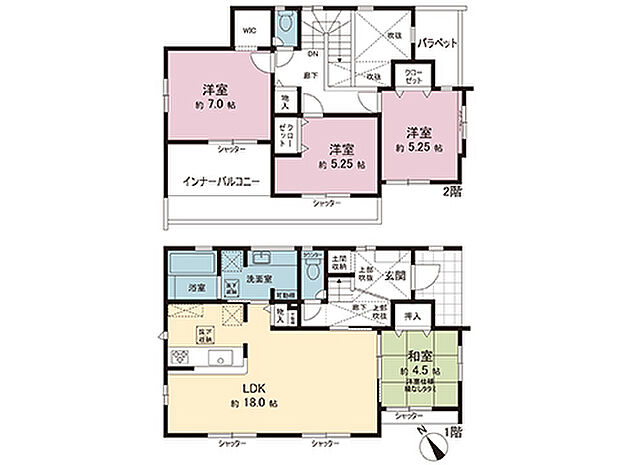 間取図です。図面と異なる場合は現況を優先させていただきます。