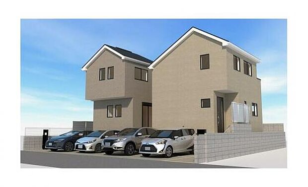 完成予想図(外観):図面を基に描きおこしたもので、実際とは異なる場合がございます。