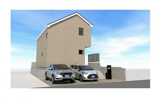 完成予想図(外観):図面を基に描きおこしたもので、実際とは異なる場合がございます。