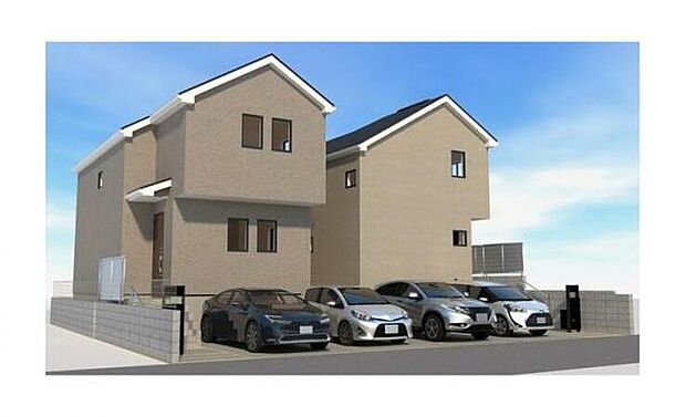 完成予想図(外観):図面を基に描きおこしたもので、実際とは異なる場合がございます。