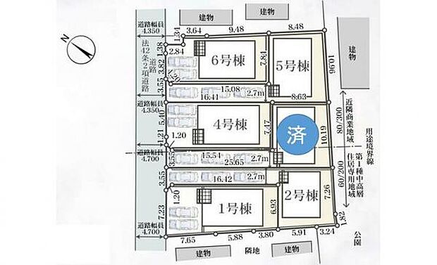 区画図です。図面と異なる場合は現況を優先させていただきます。