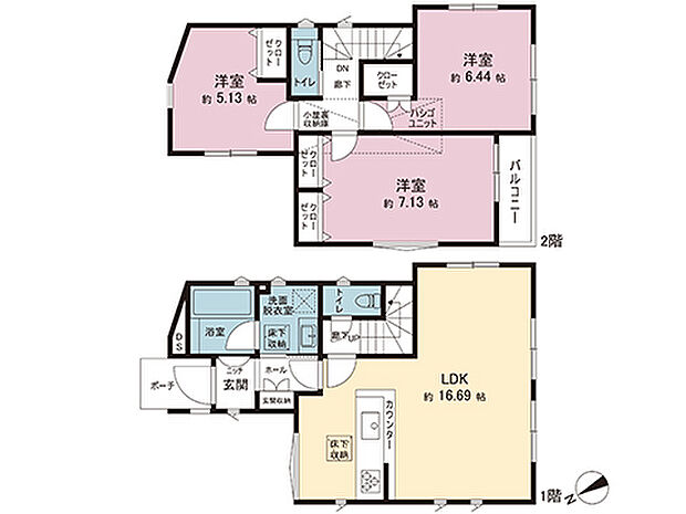 間取図です。図面と異なる場合は現況を優先させていただきます。