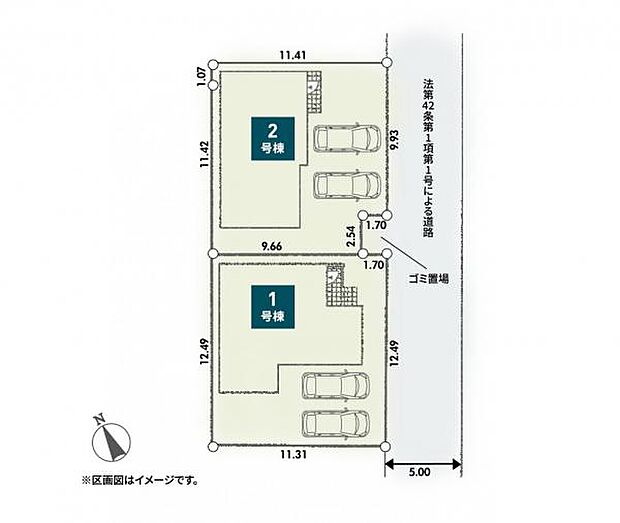 区画図です。図面と異なる場合は現況を優先させていただきます。