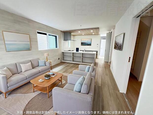 家族団らんの場所としてゆったりと居心地の良いリビングです。