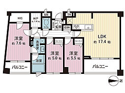 マークスプリングスメゾンA 3LDKの間取図画像