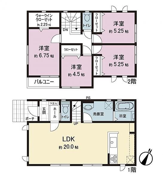 延床面積100.19ｍ2　参考プランは一例です。お客様が自由に決定できます。