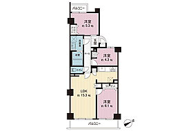 湘南鷹取・ミセスカーム 3LDKの間取図画像