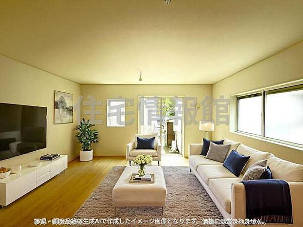 家族団らんの場所としてゆったりと居心地の良いリビングです。