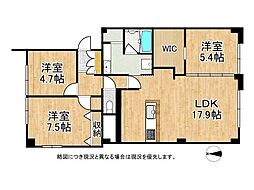武庫川サニーハイツ 3LDKの間取図画像