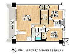 マイシティおおさか5番館 2SLDKの間取図画像