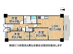 伊丹春日丘アーバンコンフォートA棟 3LDKの間取図画像