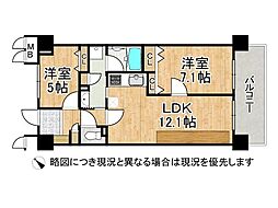 キングマンション新淀川 2LDKの間取図画像