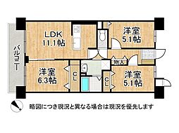 リバーサイドコープ出来島 3LDKの間取図画像