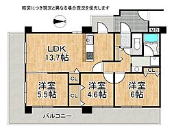 ジュビネール塚口 3LDKの間取図画像