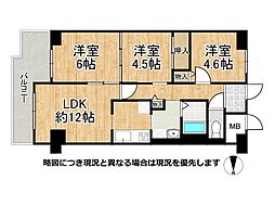 マンハイム武庫之荘 3LDKの間取図画像