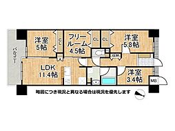 サンヴェール尼崎 3SLDKの間取図画像