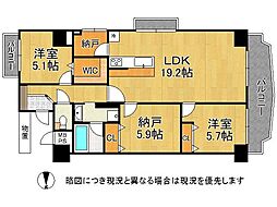 メガロコープ西宮21号棟 2SLDKの間取図画像