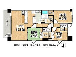 プラウドシティ伊丹 3SLDKの間取図画像