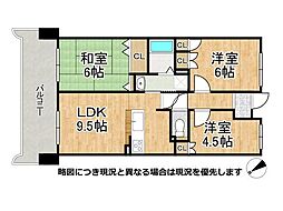 マイシティおおさか5番館 3LDKの間取図画像
