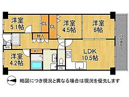 尼崎久々知ハウス 4LDKの間取図画像
