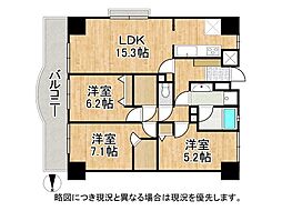 伊丹中央シティハウス 3LDKの間取図画像