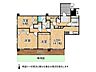 間取り：南西角部屋の3LDK。約22m2の専用庭を備え、LDKと洋室を繋げて利用できるゆとりある間取り。