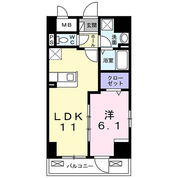 東京都八王子市八幡町(賃貸マンション1LDK・4階・40.99㎡)の写真 その2