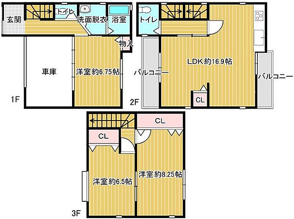 【間取図】3LDKの間取り。10月中旬完成予定です。