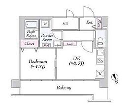 ヴァンテ・アン神楽坂 8階1DKの間取り