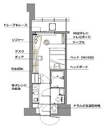レックスガーデン神楽坂北町 5階1Kの間取り