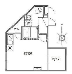 ソラシアレジデンス早稲田 5階1LDKの間取り