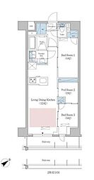 アーバネックス早稲田 2階3LDKの間取り