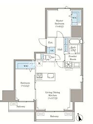 VISTA西早稲田（ビスタ西早稲田） 2階2LDKの間取り