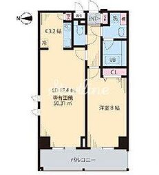 プレシャス音羽 9階1LDKの間取り